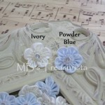 Mini Satin Flower w/ Pearl n' Rhinestone - 12